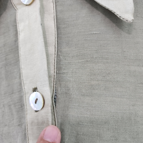 Kleen Women's Silk Linen Long Sleeves Button Front Tunic Top Lagenlook - L - Picture 5 of 8